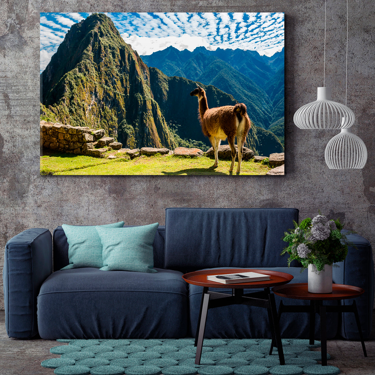 Seven World Wonders Machu Picchu Peru Mountain Ridge Lama Famous Landmarks Artwork Print Artesty   