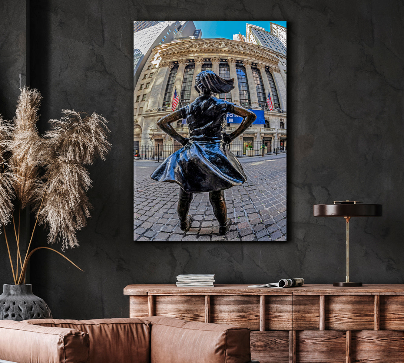 Fearless Girl - V Famous Landmarks Artwork Print Artesty   