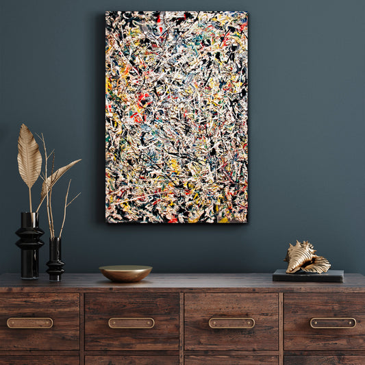 WHITE LIGHT Jackson Pollock Style Abstract Art Famous Replica