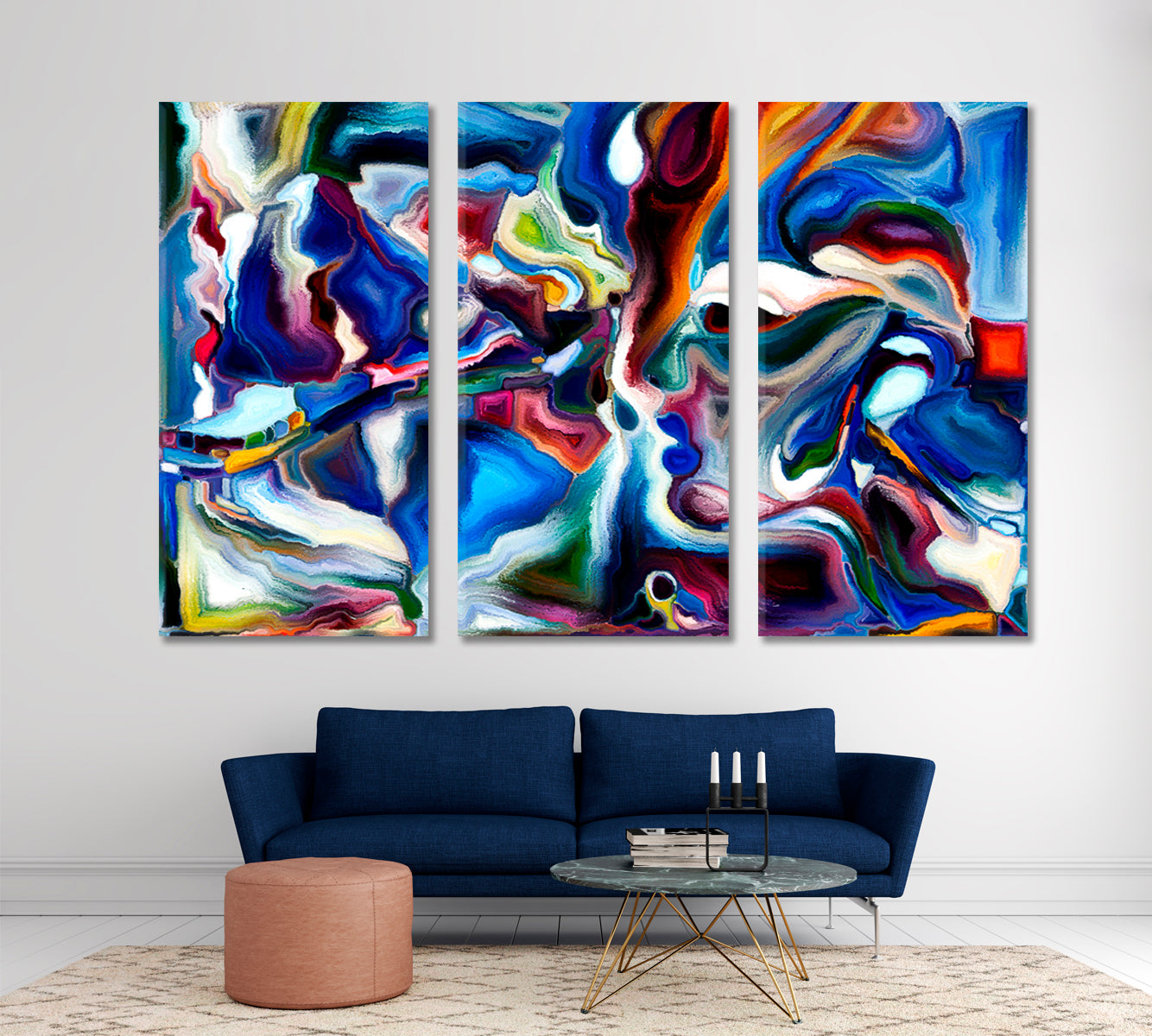 Life Inside a Painting Abstract Art Print Artesty 3 panels 36" x 24" 