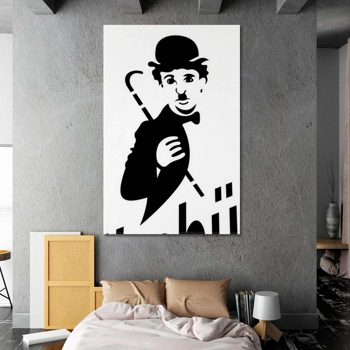 Charlie Chaplin Black And White Poster Celebs Canvas Print Artesty 1 Panel 16"x24" 