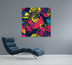 Abstract Colorful Fish Animals Canvas Print Artesty   
