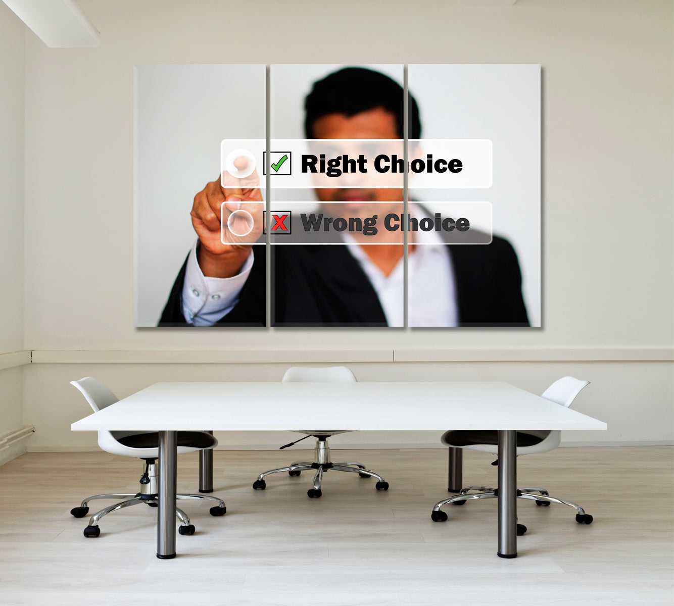 RIGHT CHOICE Business Concept Office Wall Art Canvas Print Artesty 3 panels 36" x 24" 
