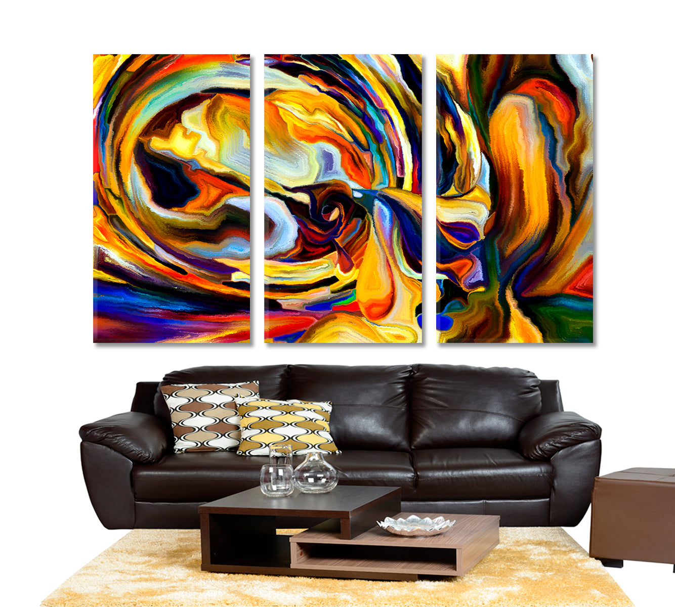 Colors Interplay Abstract Art Print Artesty 3 panels 36" x 24" 