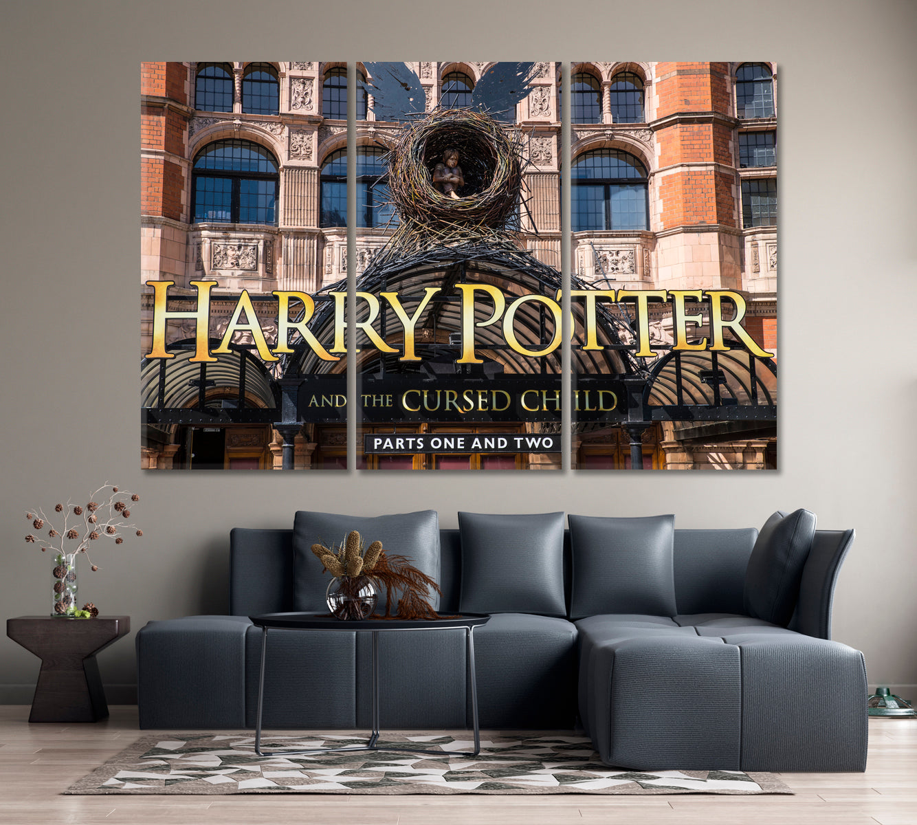 PALACE THEATRE Harry Potter and the Cursed Child London Canvas Print Famous Landmarks Artwork Print Artesty 3 panels 36" x 24" 
