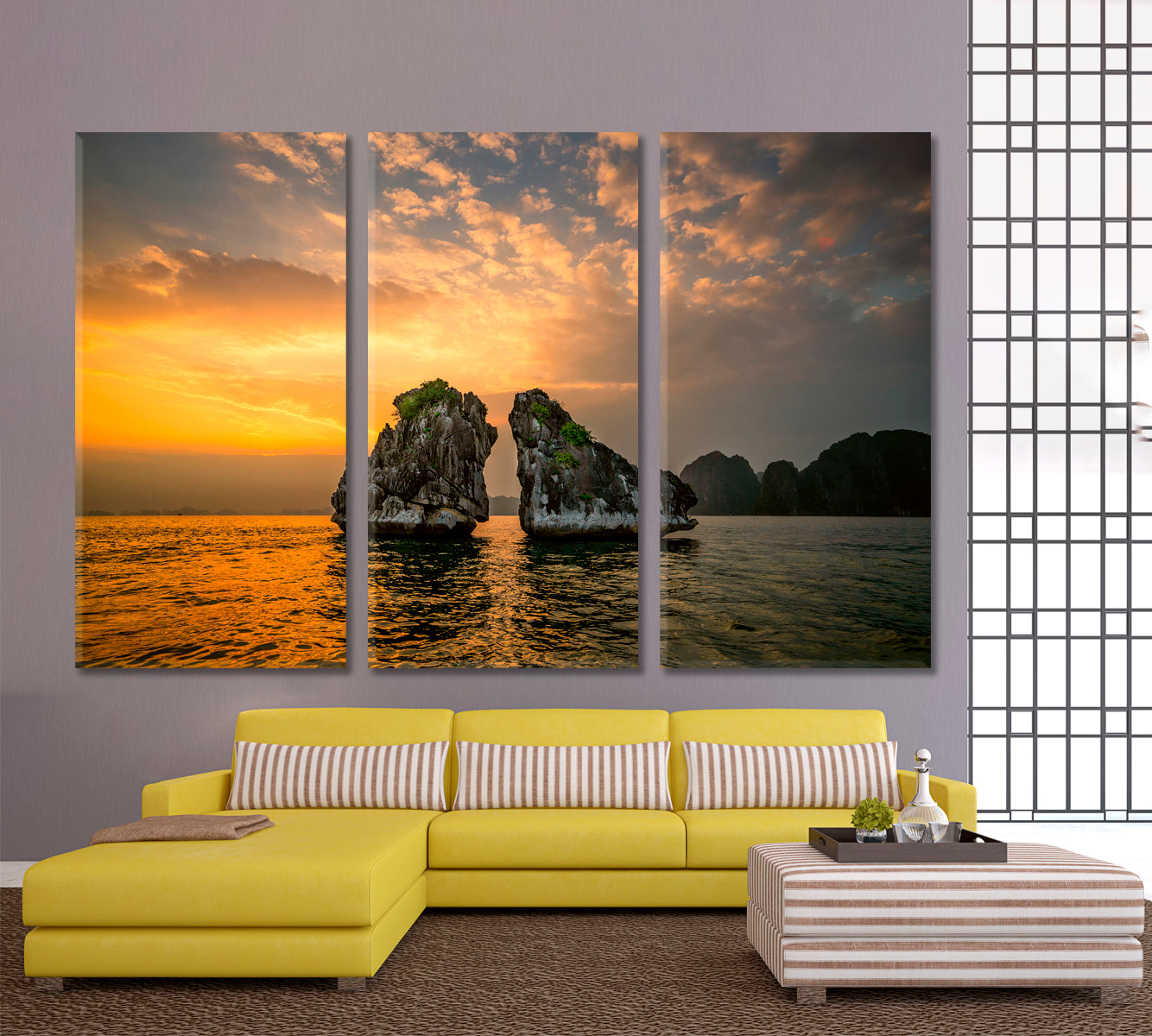 Hon Ga Choi Island Fighting Cocks Asia Famous Destination Scenery Landscape Fine Art Print Artesty 3 panels 36" x 24" 