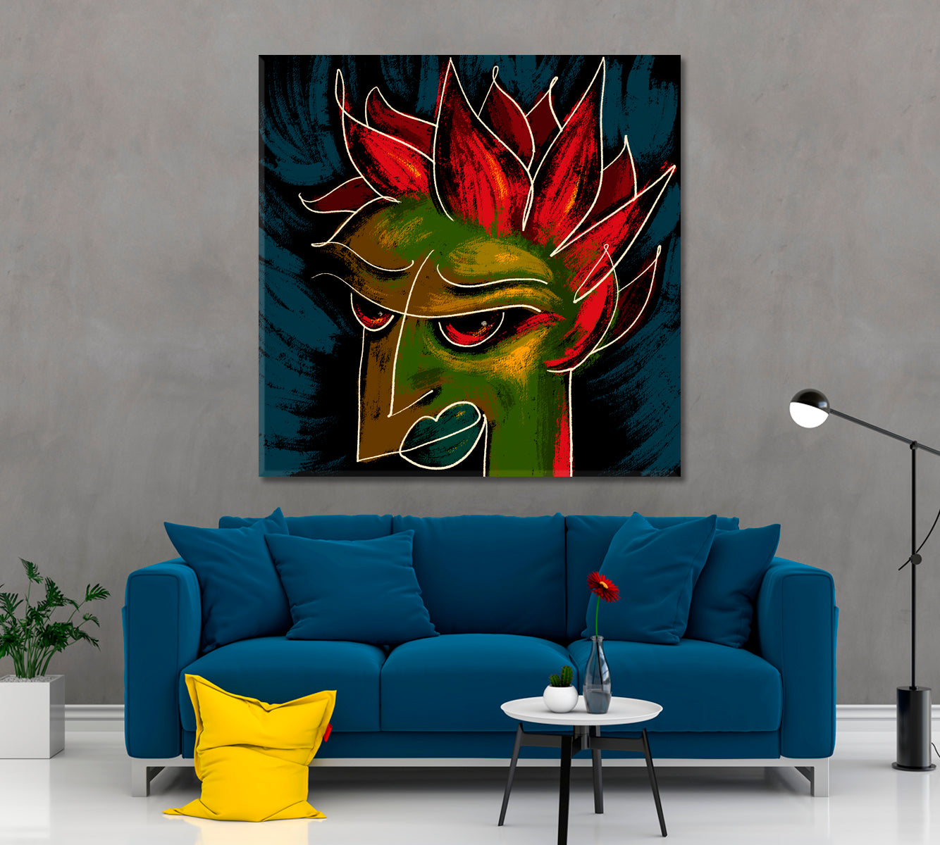 FREE HAIR STYLE Unique Abstract Figurative Contemporary Art Cubist Trendy Large Art Print Artesty   