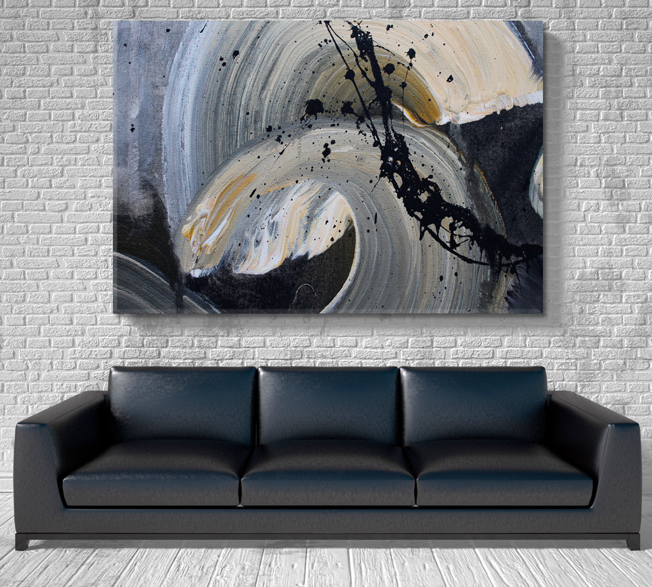 Black Splash Modern Abstract Brush Strokes Reliefs Grunge Artwork Contemporary Art Artesty   