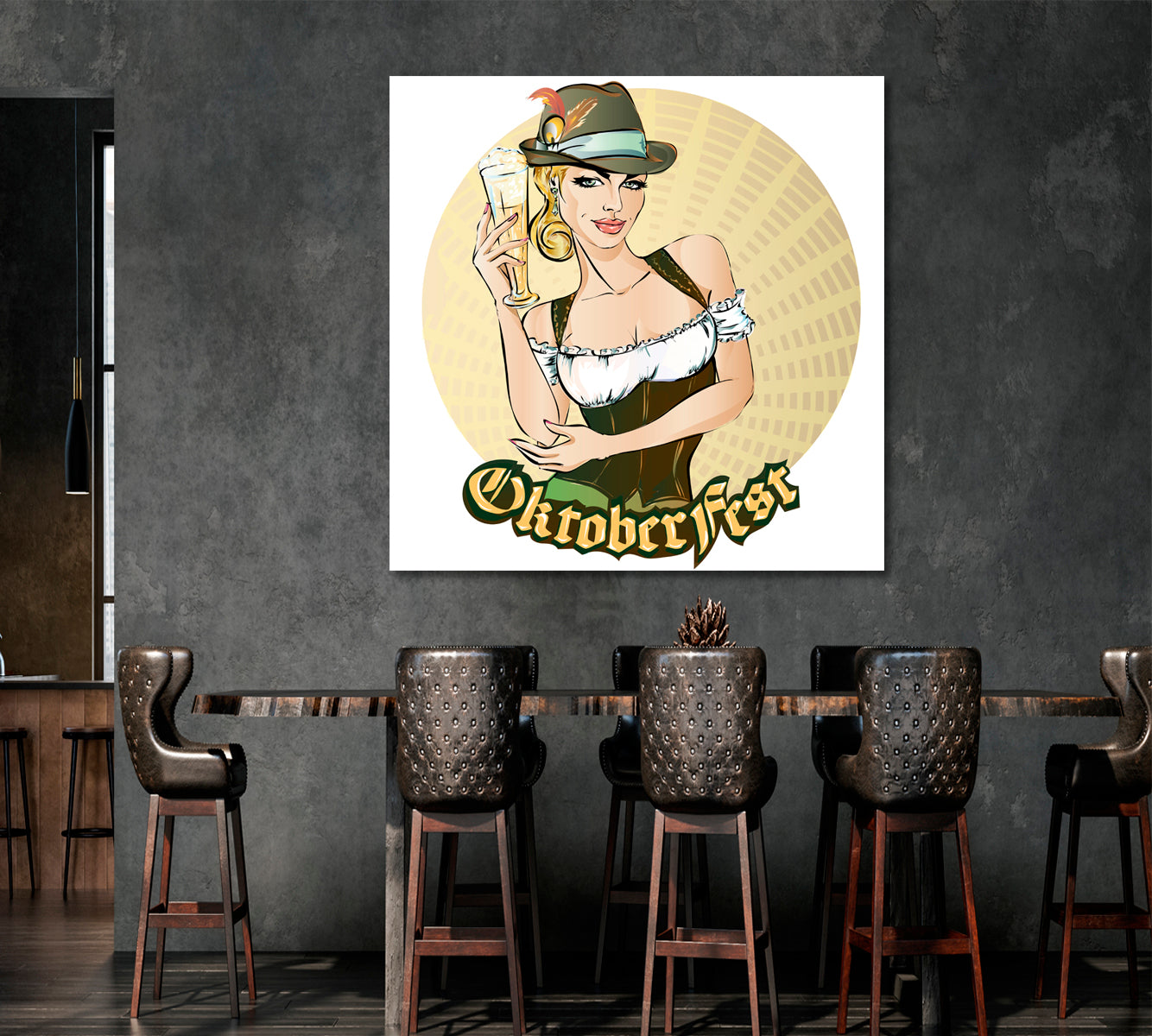 Oktoberfest Pin-up Woman Poster Religious Modern Art Artesty   