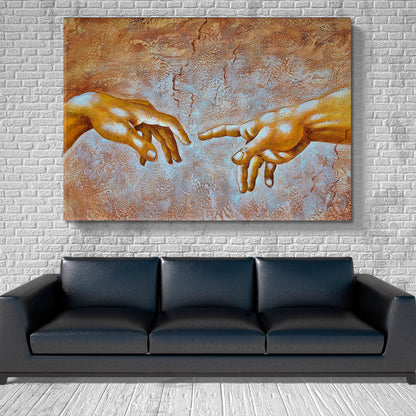 GOD IN ART Hand of God Creation of Adam Michelangelo Religious Modern Art Artesty   