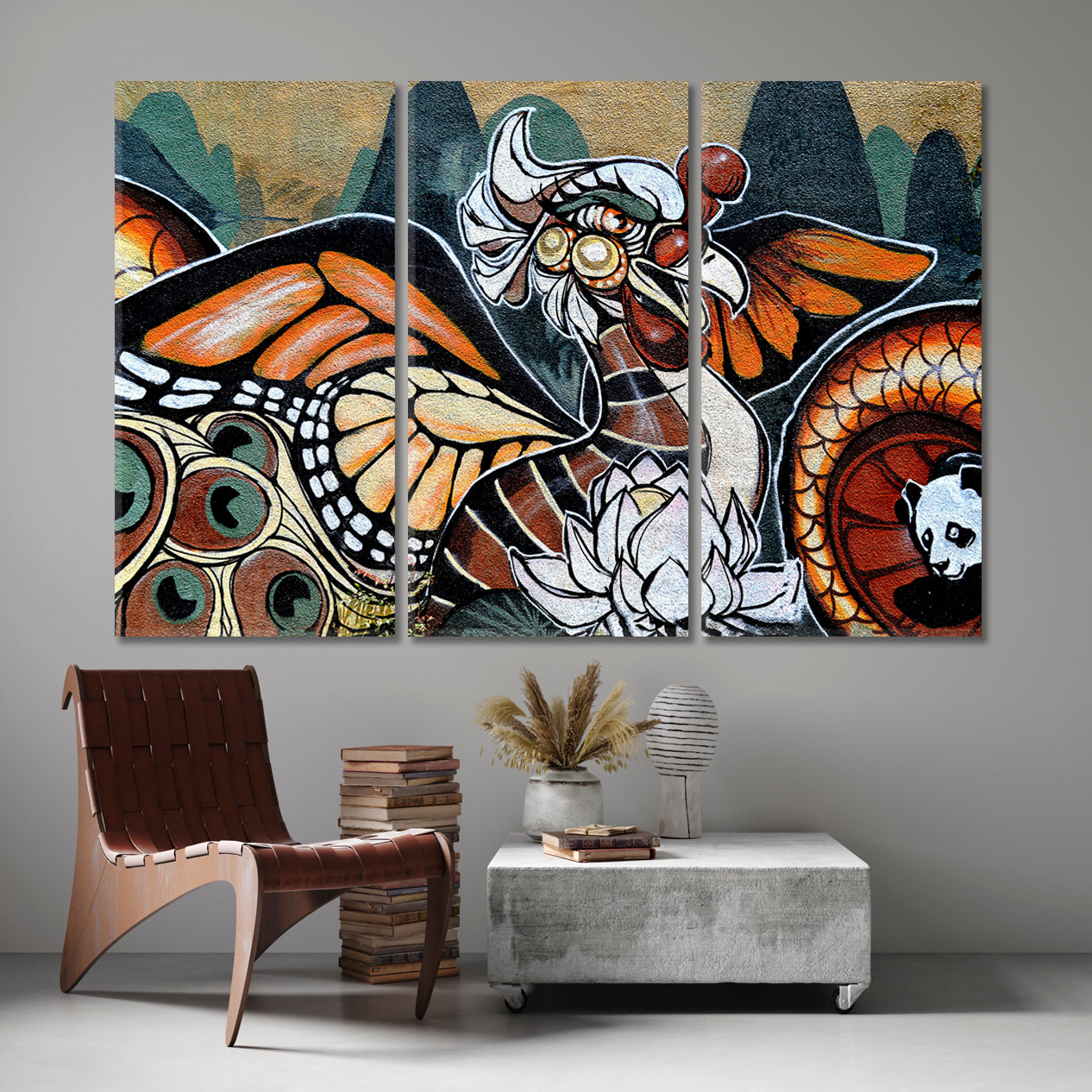 Colorful Graffiti Street Art Abstract Contemporary Abstract Art Print Artesty 3 panels 36" x 24" 