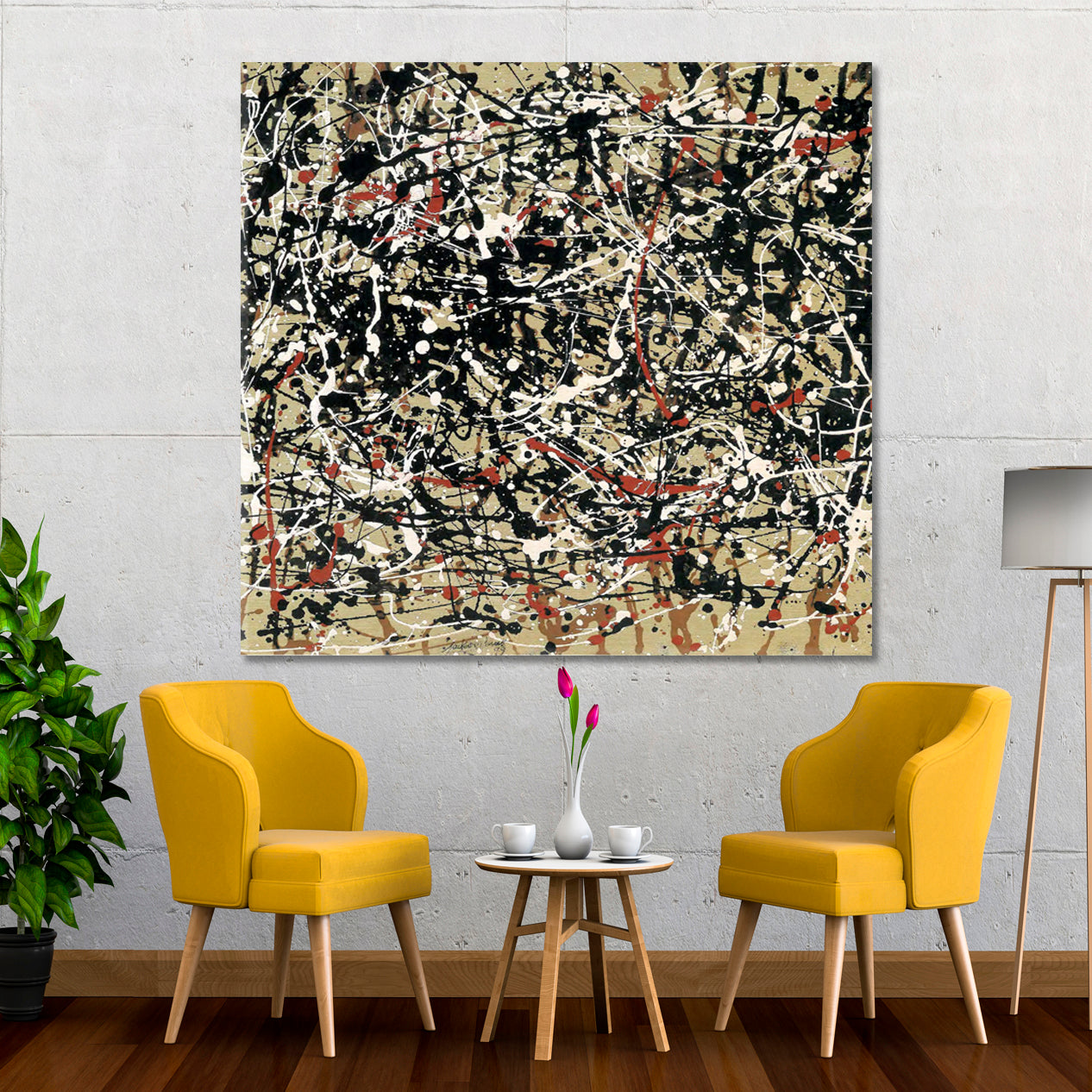 Abstract Jackson Pollock Style Drip Artwork Contemporary Art Artesty   