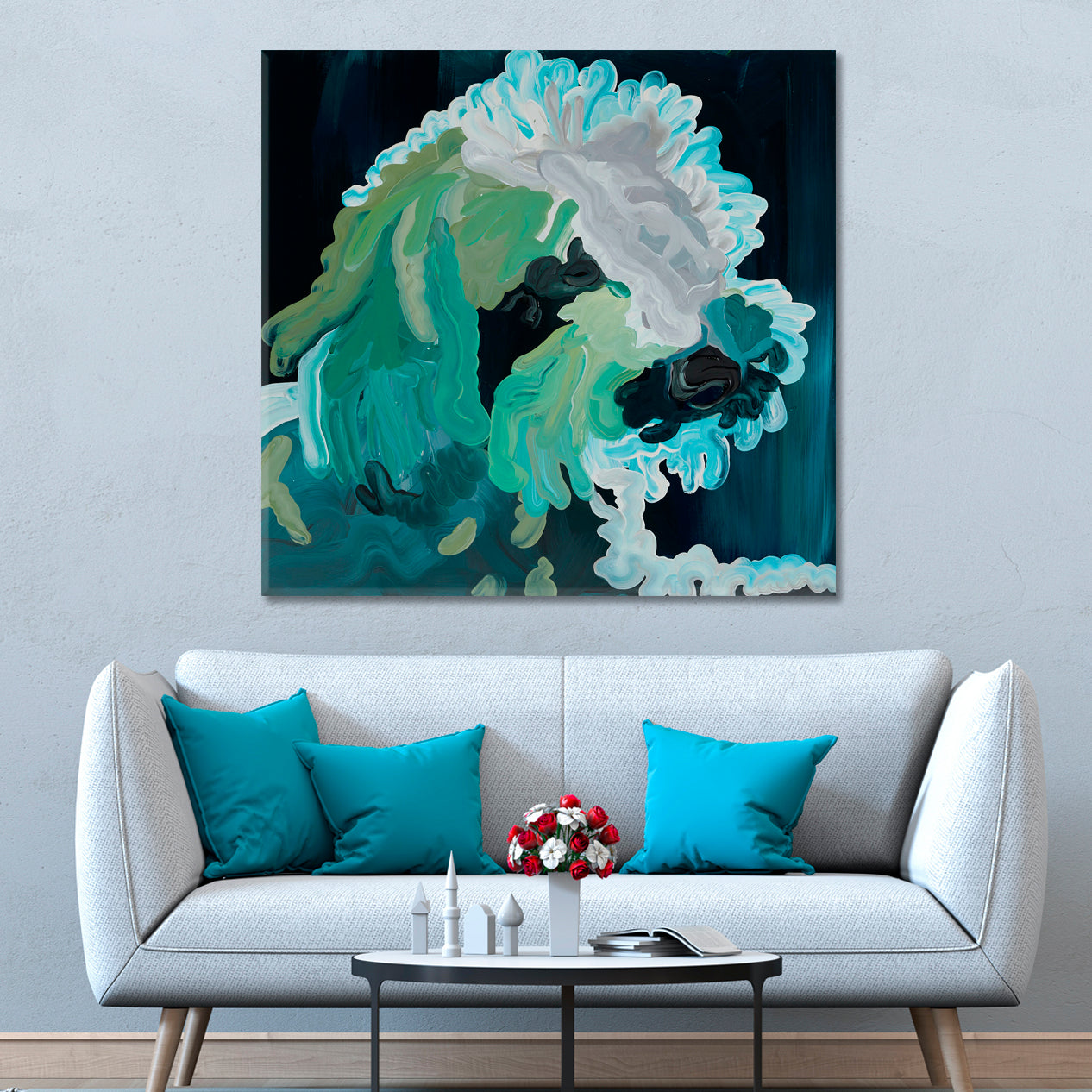MODERN OBSERVATION AND ABSTRACTION  Teal Turquoise Mint Abstract Art Print Artesty   