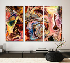 LOVE OF NATURE Abstract Contemporary Design Consciousness Art Artesty 3 panels 36" x 24" 