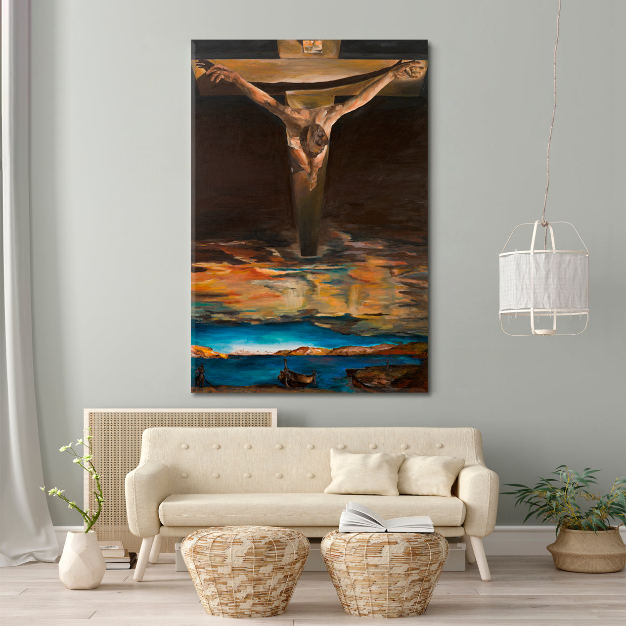 Jesus Christ Saint John of the Cross Inspired By Dali Religious Modern Art Artesty   