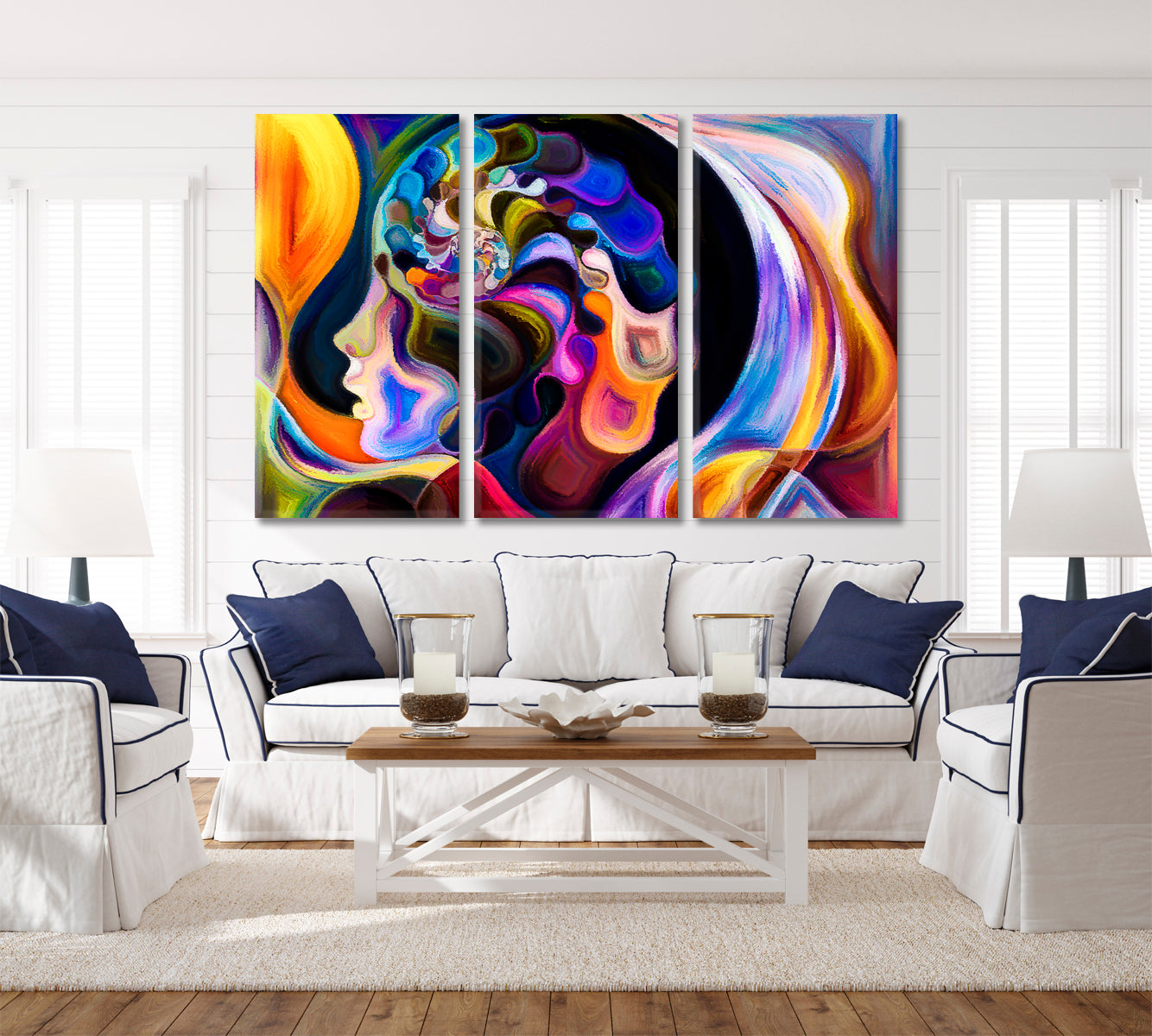 Life Forms In Mind Abstract Art Print Artesty 3 panels 36" x 24" 