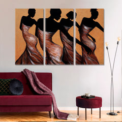 FAITH IN MOTION Graceful Dance Afro Beauty Fine Art Artesty 3 panels 36" x 24" 