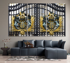 ROYAL Gate Detail Buckingham Palace London UK Canvas Print Famous Landmarks Artwork Print Artesty 3 panels 36" x 24" 