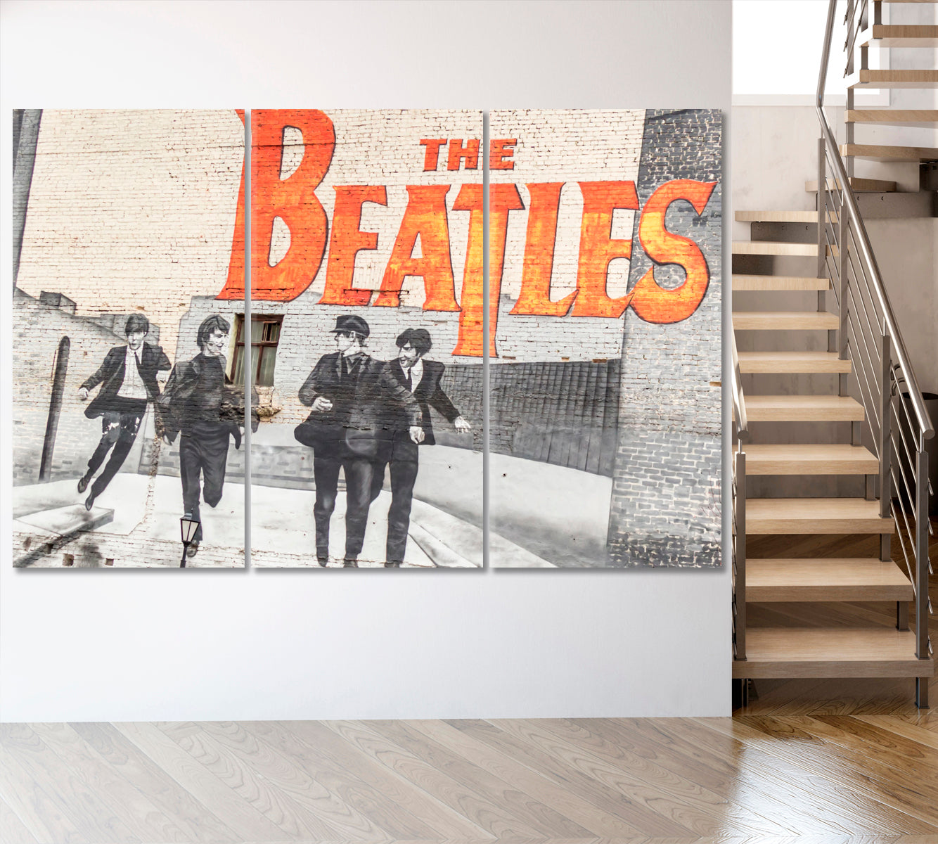 THE BEATLES GREATEST BAND EVER Iconic English Rock Band Inspired Graffiti Celebs Canvas Print Artesty 3 panels 36" x 24" 