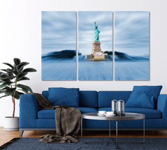 Statue of Liberty New York City American symbol Canvas Print Famous Landmarks Artwork Print Artesty 3 panels 36" x 24" 