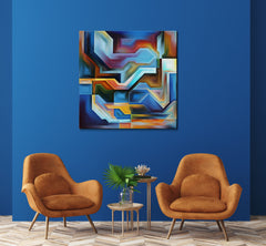 Interplay Abstraction Square Panel Abstract Art Print Artesty   