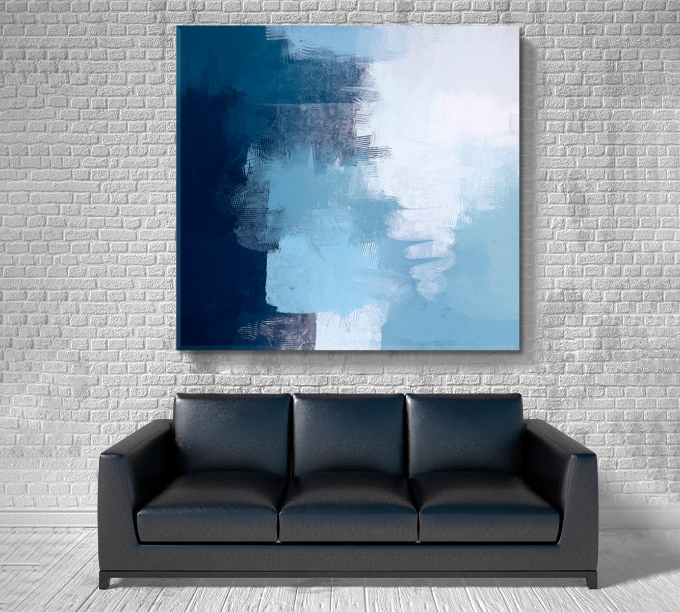 Artistic Dark And Soft Blue Brush Strokes Modern art Abstract Art Print Artesty   