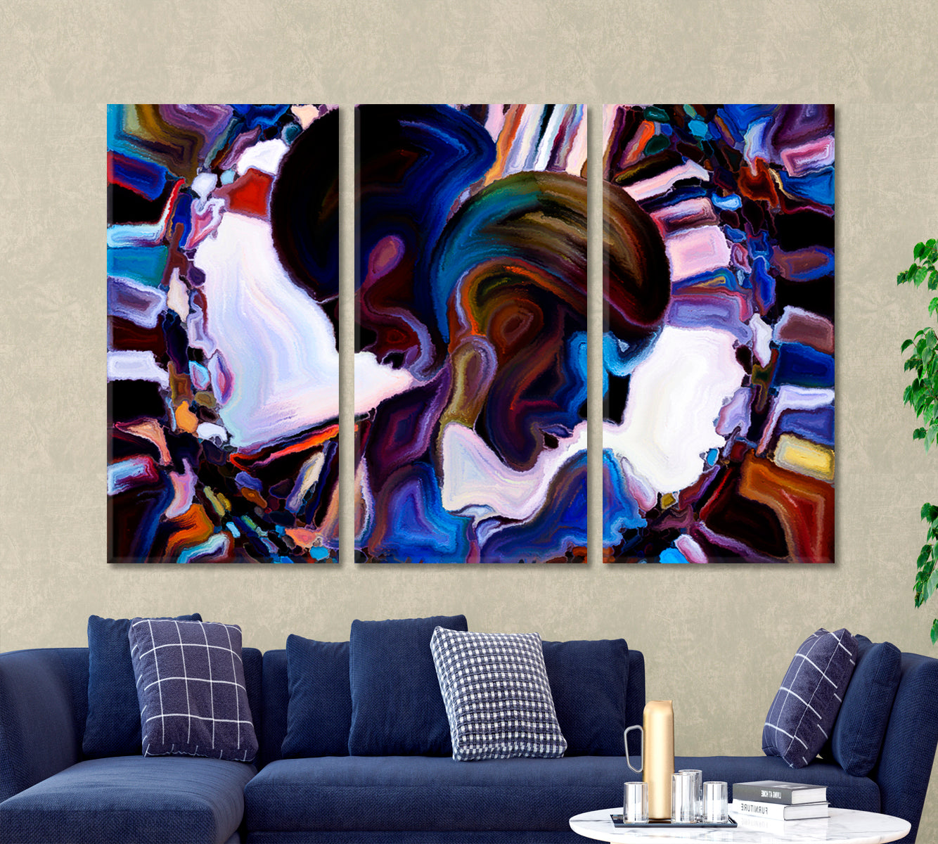 Separate Universe Consciousness Art Artesty 3 panels 36" x 24" 