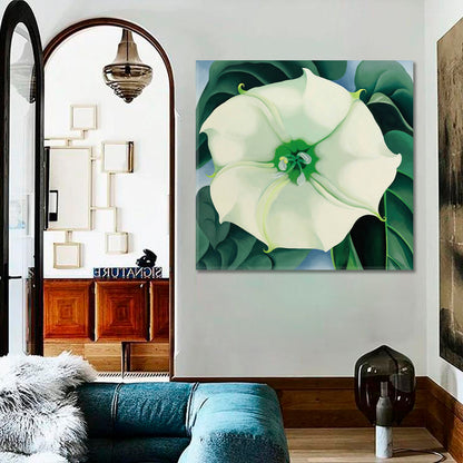 White Flower Large Flowers Abstract Forms  - Square Fine Art Artesty   