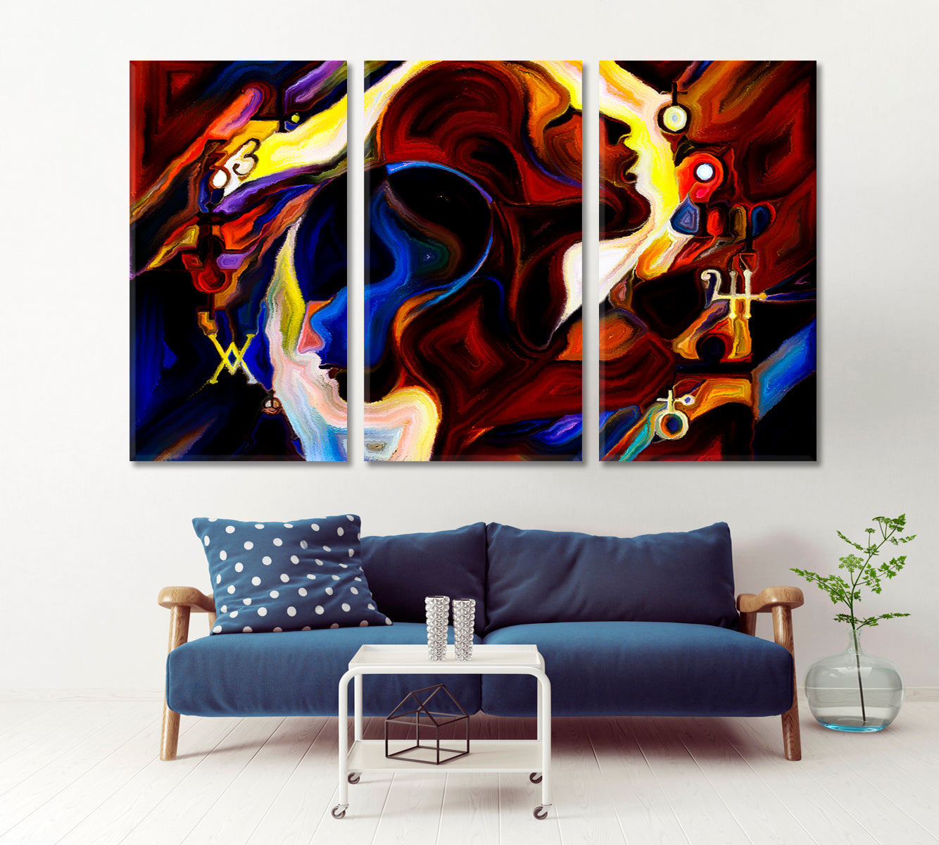 Interplay Abstract Art Print Artesty 3 panels 36" x 24" 