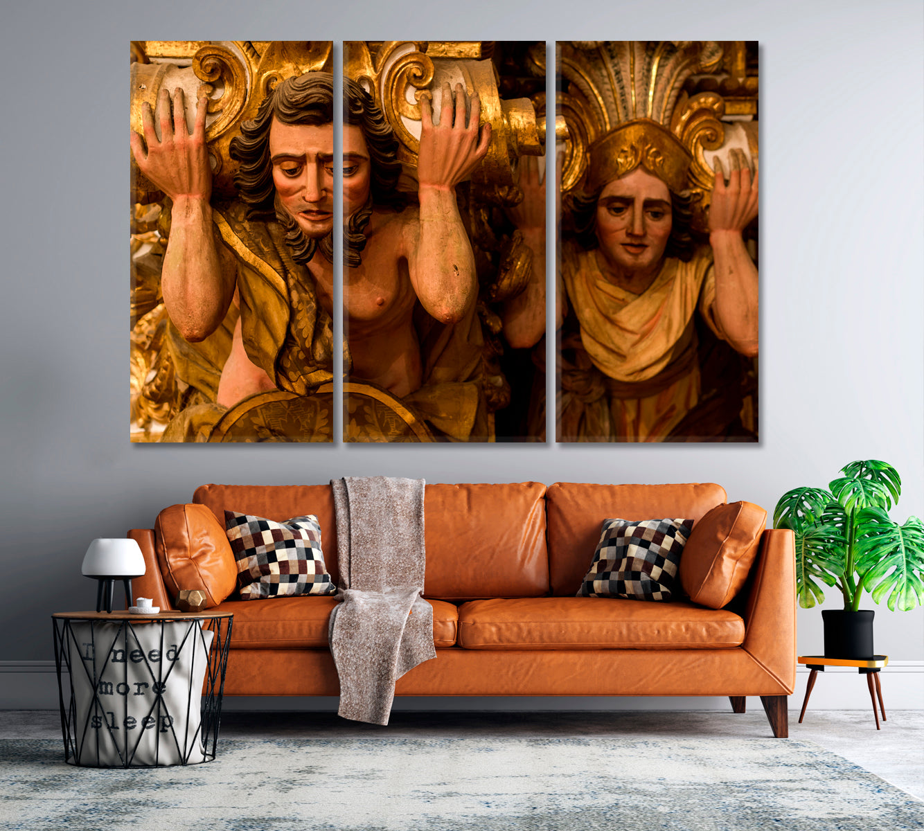 Sao Francisco Church Salvador Bahia Brazil Baroque Architecture Canvas Print Cities Wall Art Artesty 3 panels 36" x 24" 