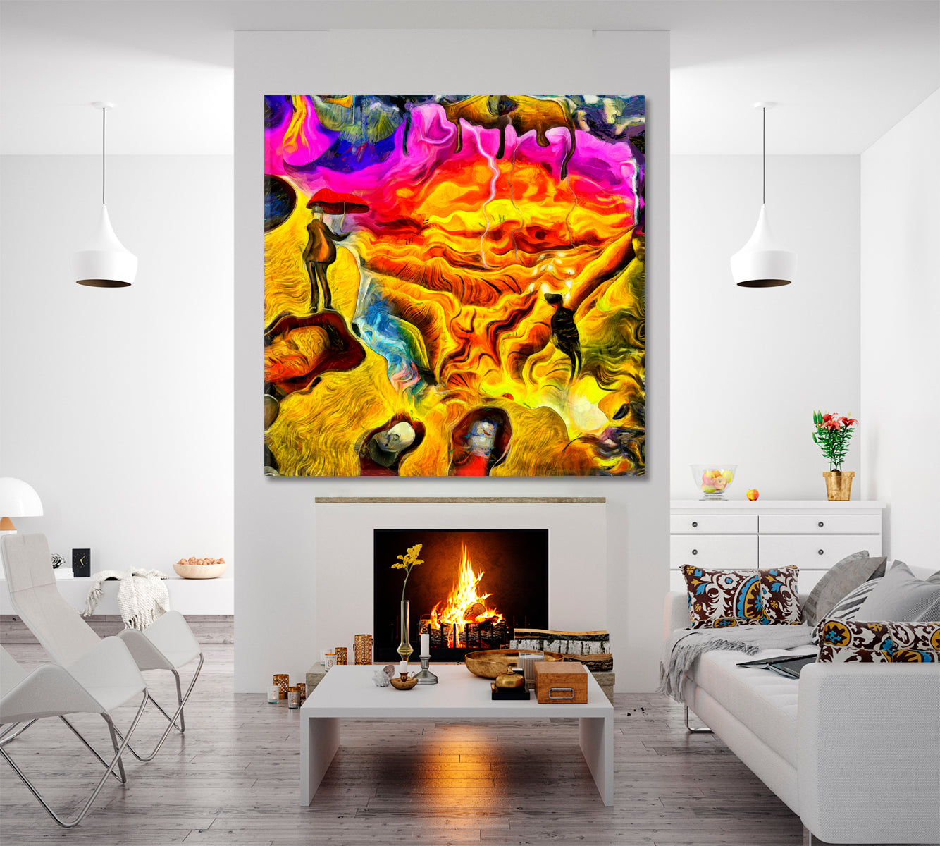 MEN'S MIND PUZZLE Surreal Сonsciousness Art Composition Surreal Fantasy Large Art Print Décor Artesty   