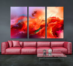 Paint Strokes Bright Abstract Design Abstract Art Print Artesty 3 panels 36" x 24" 