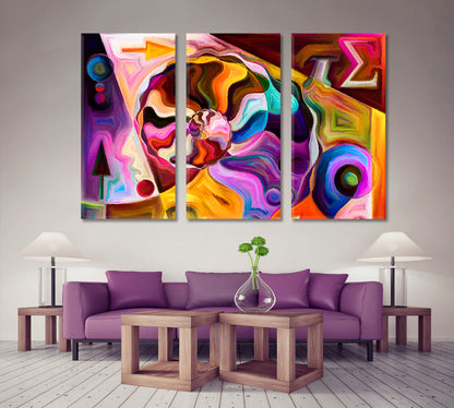 Math In Colors Beautiful Abstraction Contemporary Art Artesty 3 panels 36" x 24" 