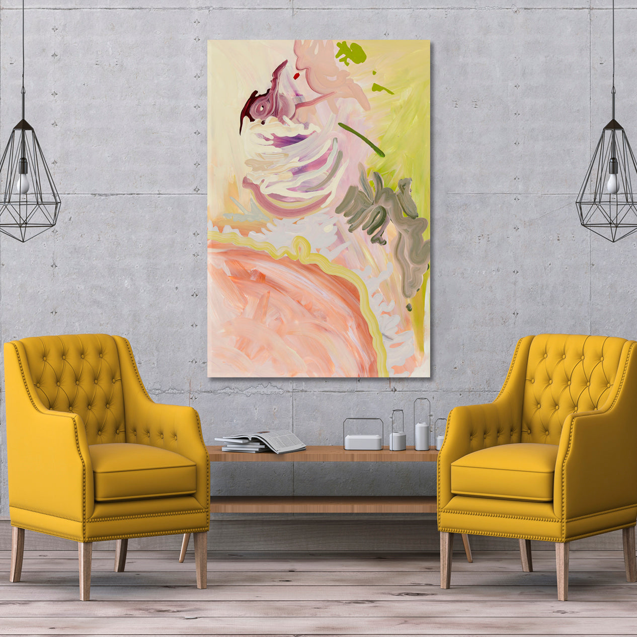 Modern Figurative Abstract Expressionism Soft Pastel Tones Abstract Art Print Artesty   