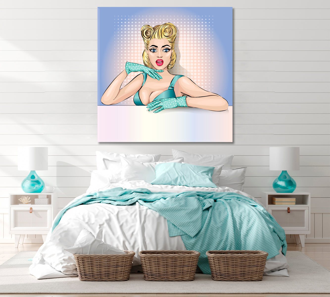 COMOC STYLE Pop Art Sexy Wife Girl Portrait Pop Art Canvas Print Artesty   