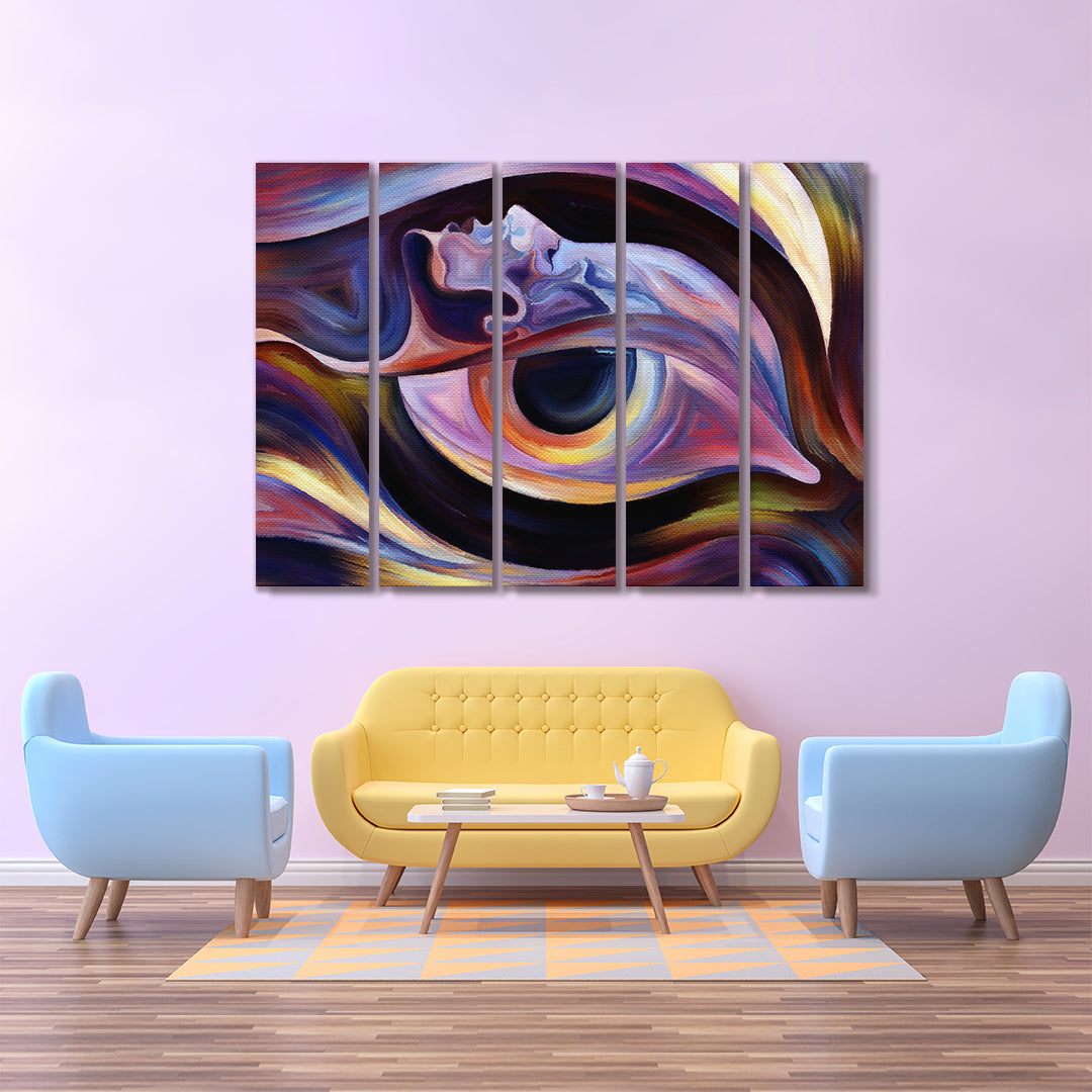 Eye Catching Attractive and Unique Consciousness Art Artesty 5 panels 36" x 24" 