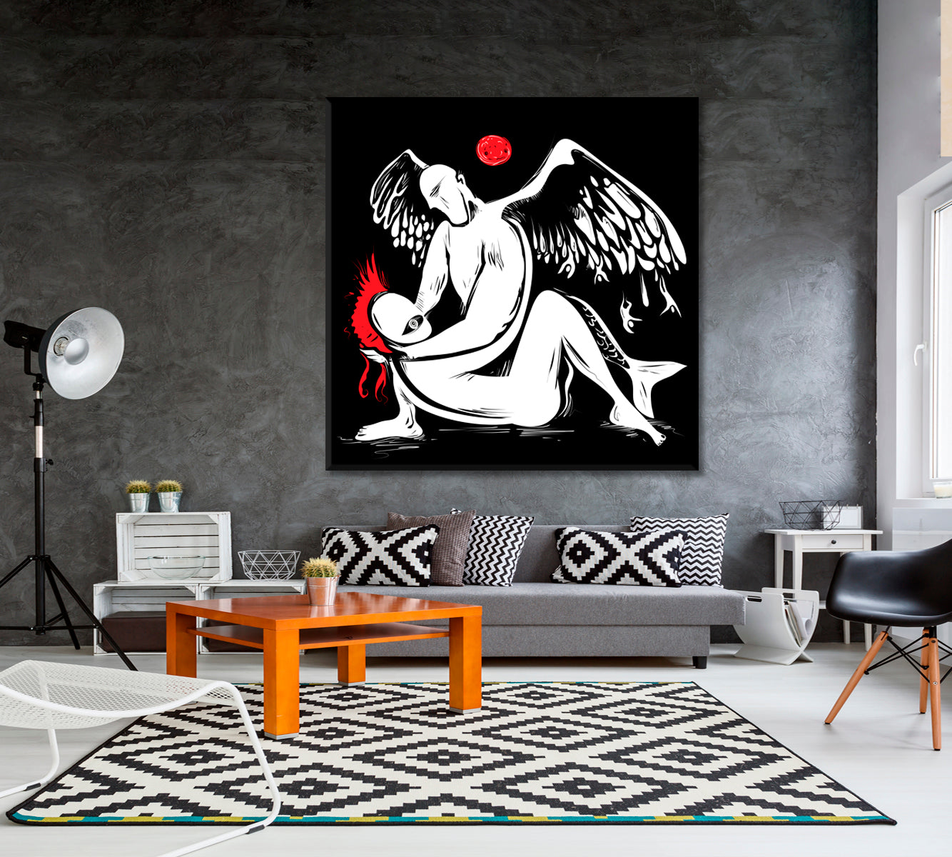 ABSTRACT CONTEMPORARY Moon And Angels Below Contemporary Art Artesty   