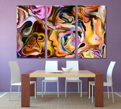 ABSTRACT VARIETY Glamour Modern Art Consciousness Art Artesty 3 panels 36" x 24" 