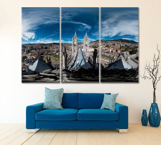 Quito Ecuador Beautiful Panorama Landscape Cities Wall Art Artesty 3 panels 36" x 24" 