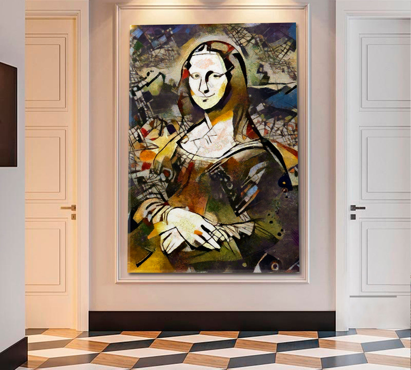 MONA LISA  Abstract Cntemporary Style - Vertical Fine Art Artesty   