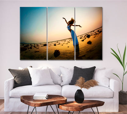 Dancing at Sunset Photo Art Artesty 3 panels 36" x 24" 