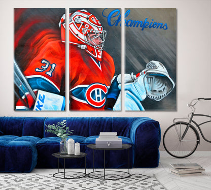 CHAMPIONS Street Art Urban Canada Hockey Fans Poster Canvas Print Street Art Canvas Print Artesty 3 panels 36" x 24" 