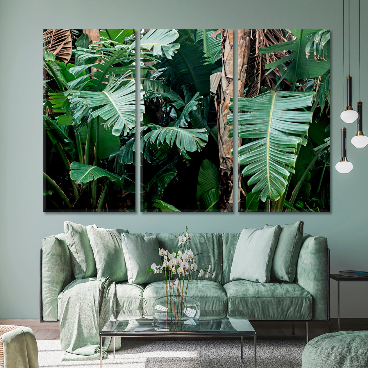 TROPICAL JUNGLE Banana Tree Big Green Leaf Exotic Green Garden Tropical, Exotic Art Print Artesty   