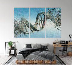 DNA Strands Contemporary Art Artesty 3 panels 36" x 24" 