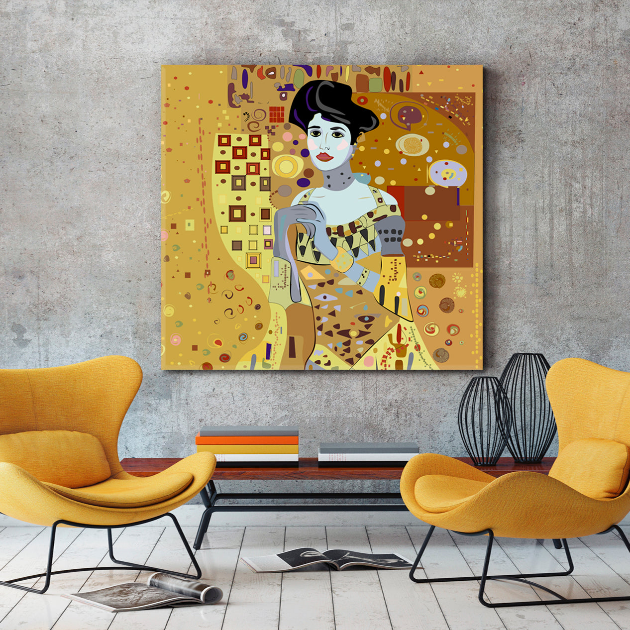 Abstract Figurative Portrait Gustav Klimt Style Fine Art Artesty   