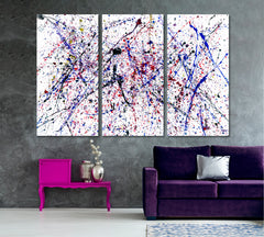 Colorful Modern Expressionist Abstract Drip Art Contemporary Art Artesty 3 panels 36" x 24" 