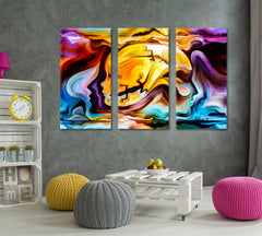 Forces of Nature Abstract Design Consciousness Art Artesty 3 panels 36" x 24" 