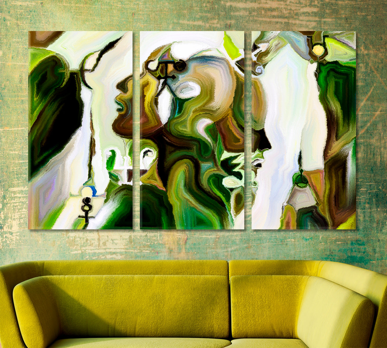 Mystic Knowledge Abstraction Consciousness Art Artesty 3 panels 36" x 24" 