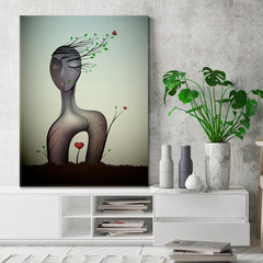 IN LOVE Woman Shapes Abstract Contemporary Surrealism Surreal Fantasy Large Art Print Décor Artesty 1 Panel 16"x24" 