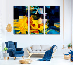 ABSTRACT Thoughts And Emotion Contemporary Surrealism Abstract Art Print Artesty 3 panels 36" x 24" 